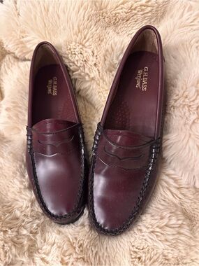 G.H. Bass & Co. Burgundy Leather Penny Loafers
